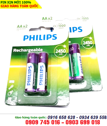 Pin sạc AA 1.2v Philips R6B2A245/97-AA-2450mAh-1.2V chính hãng Philips